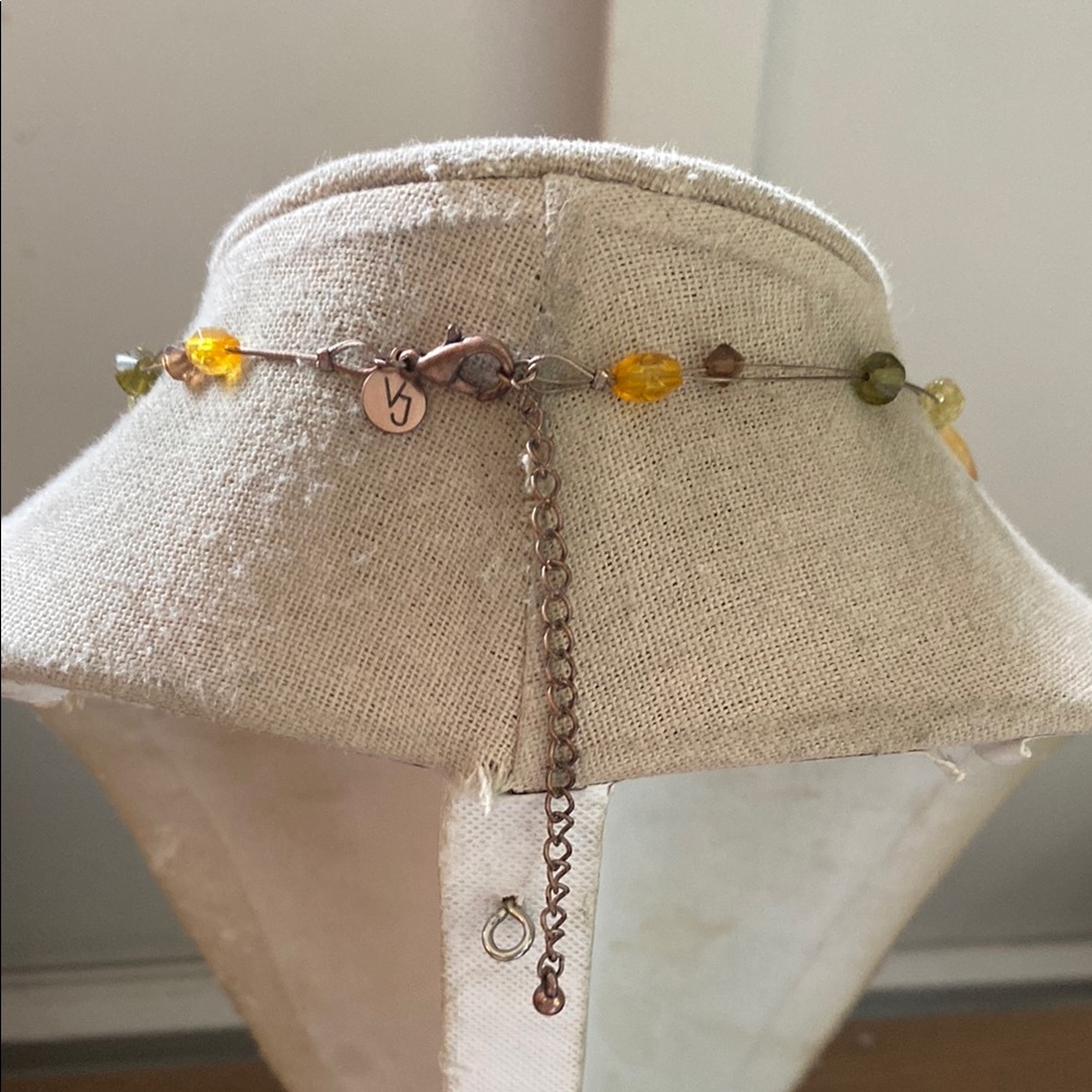 Yellow Amber-Style Round Stone Pendant Necklace - Picture 6 of 6